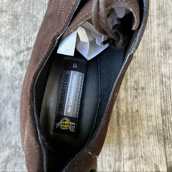 Doc Martens Burnt Oak Suede Leather Super Buck 4 Blind Eyelet Shoe Vintage Sz 12 - Picture 8 of 16